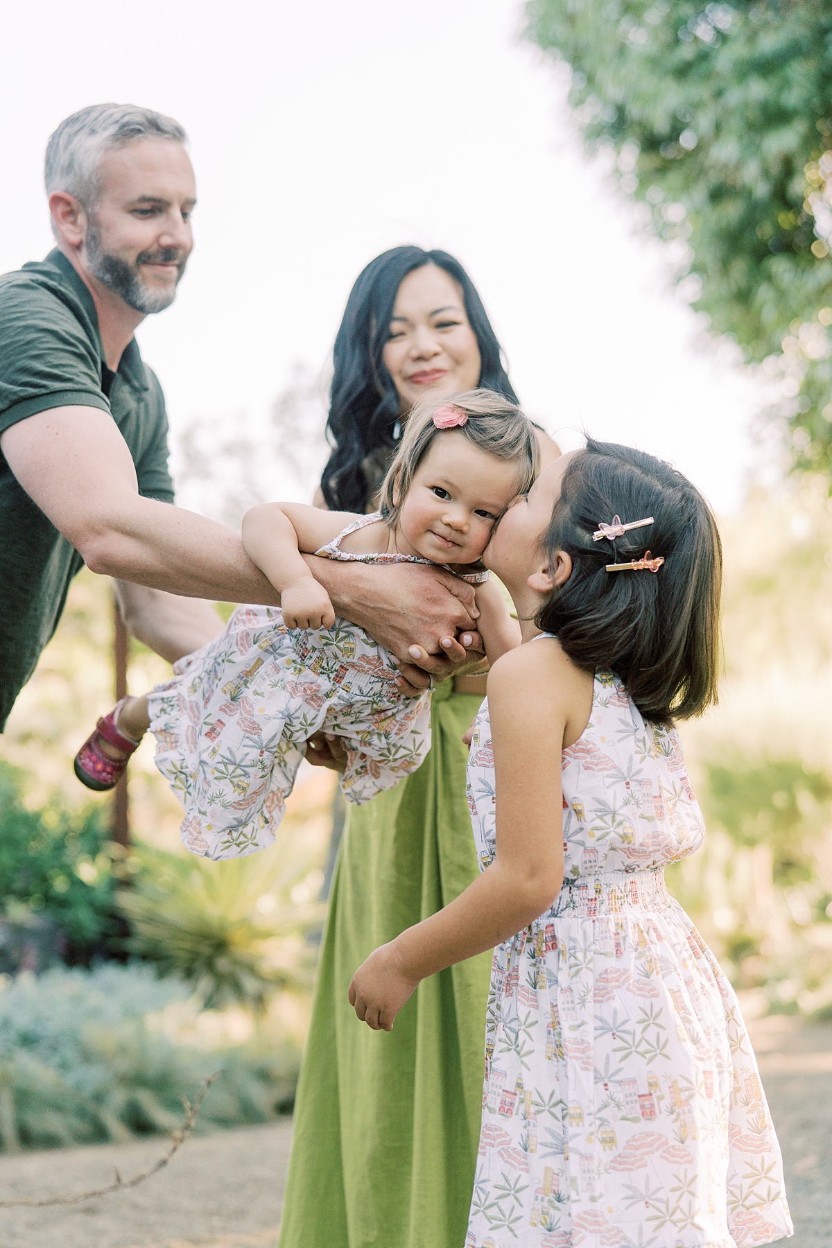 Walnut Creek family photography session in a cactus garden
